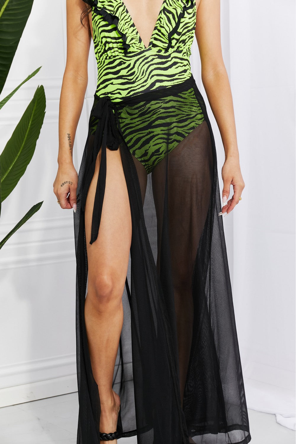 Marina West Swim Beach Is My Runway Mesh Wrap Maxi Cover-Up Skirt | - CHANELIA
