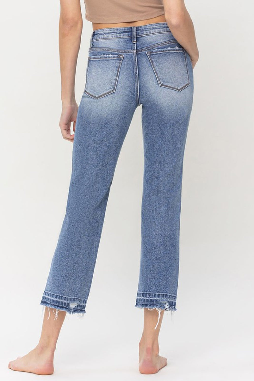 Lovervet Full Size Lena High Rise Crop Straight Jeans | - CHANELIA