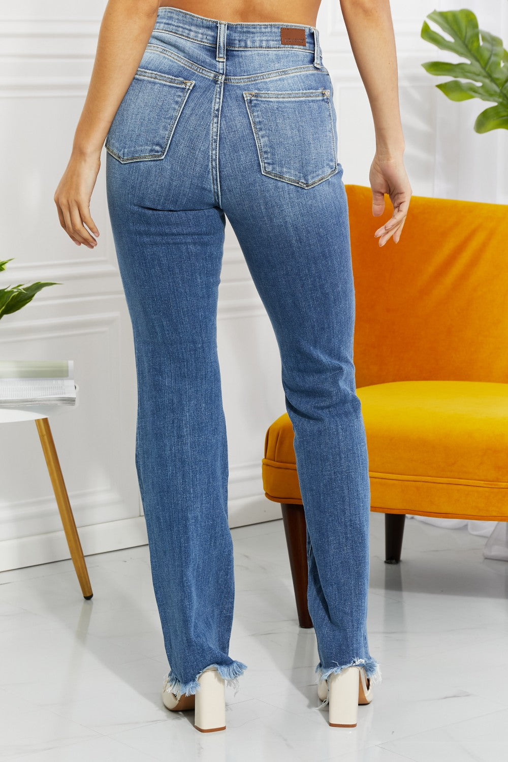 Judy Blue Full Size Janie High Waisted Patched Bootcut | - CHANELIA