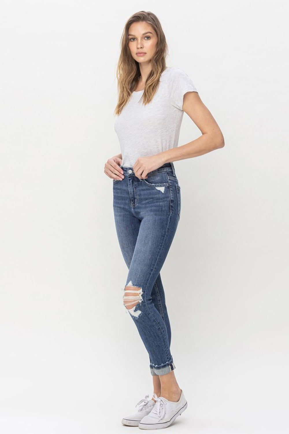 Vervet by Flying Monkey Teagan Full Size High Rise Cropped Skinny Jeans | - CHANELIA