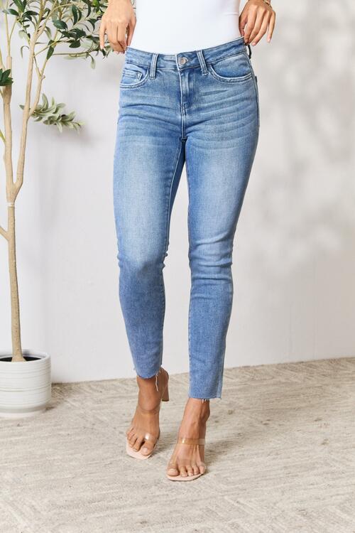 BAYEAS Raw Hem Skinny Jeans | Jeans - CHANELIA