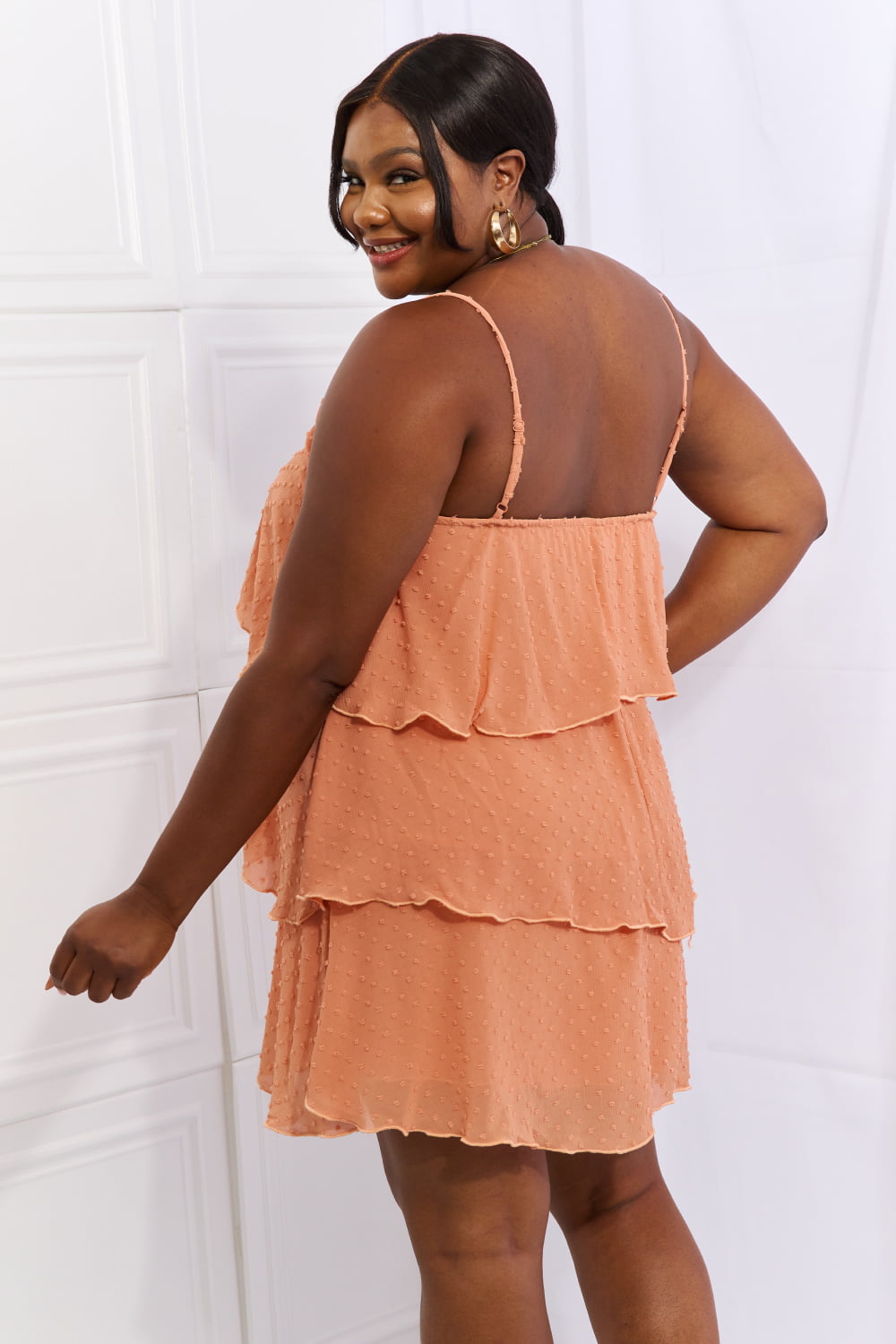 Culture Code By The River Full Size Cascade Ruffle Style Cami Dress in Sherbet | Dress - CHANELIA