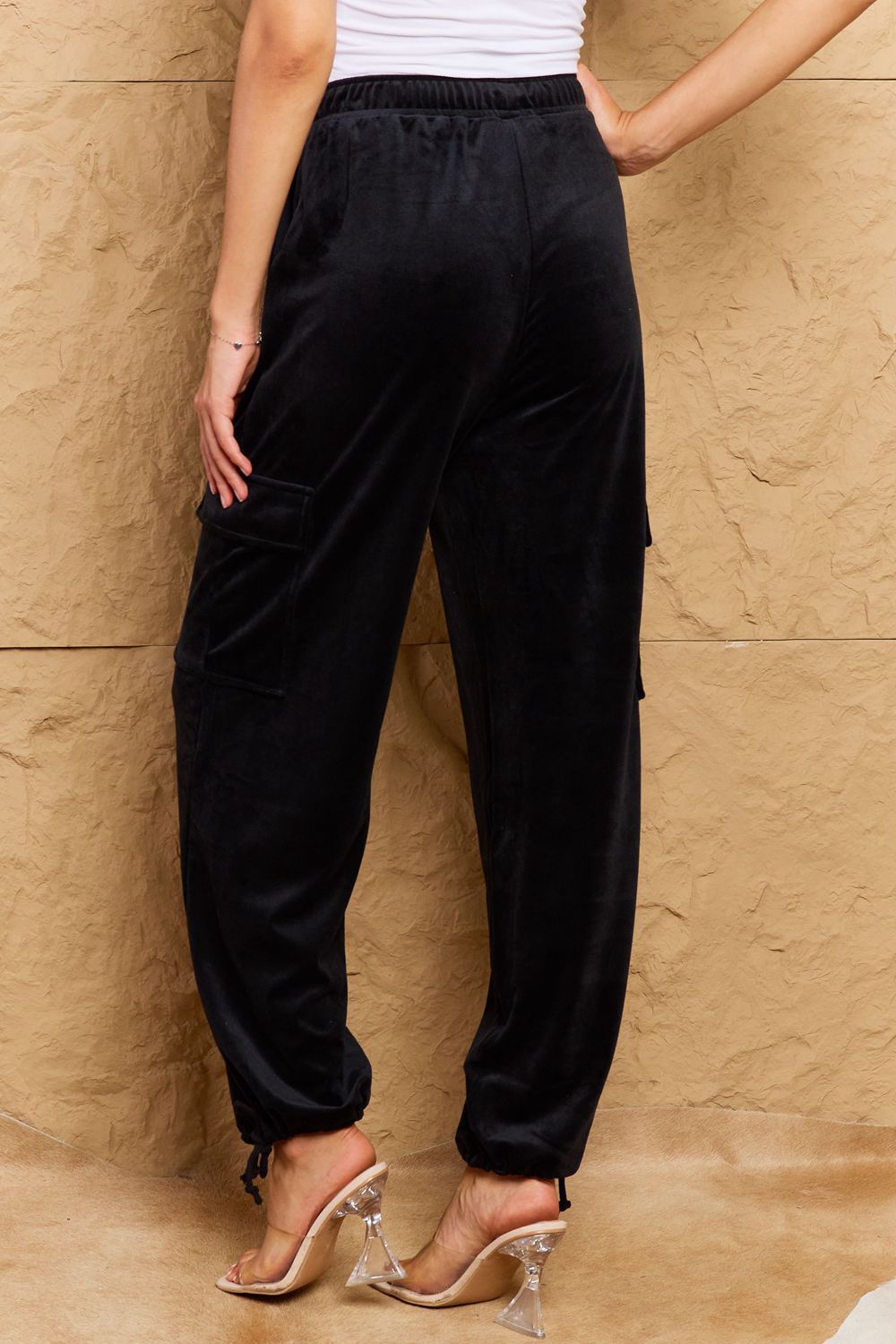 HYFVE Chic For Days High Waist Drawstring Cargo Pants in Black | - CHANELIA