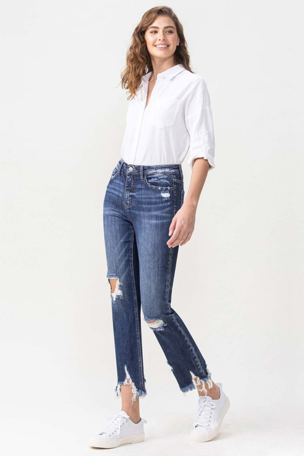 Lovervet Jackie Full Size High Rise Crop Straight Leg Jeans | Jeans - CHANELIA