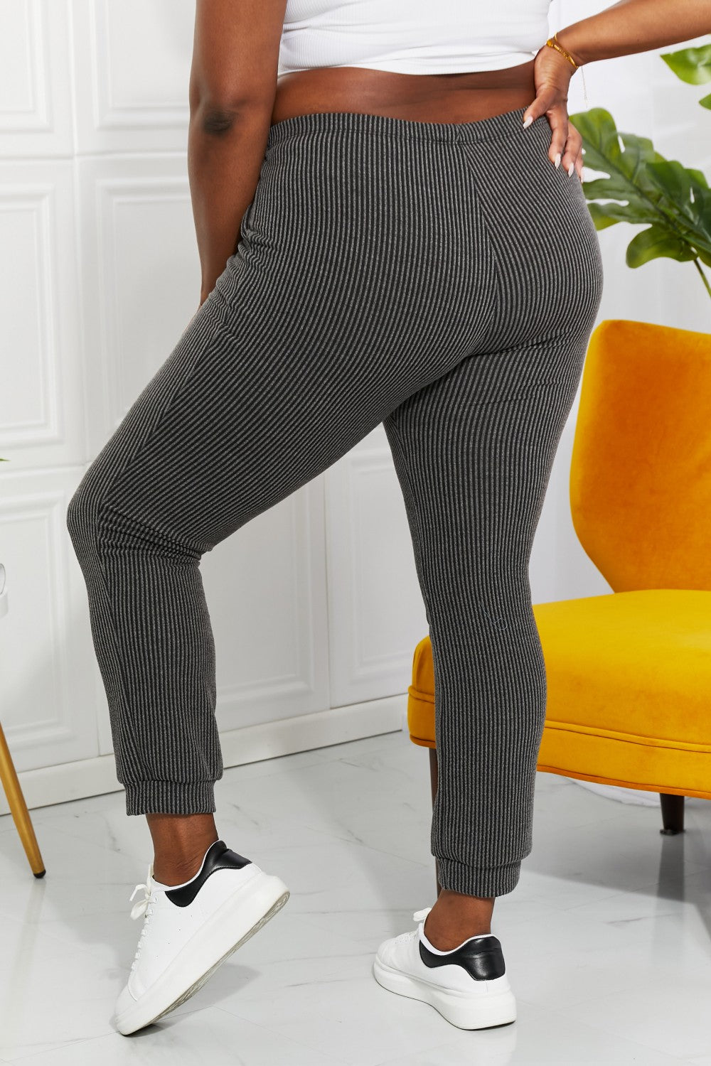 Blumin Apparel Full Size Easy Living Ribbed Joggers | - CHANELIA