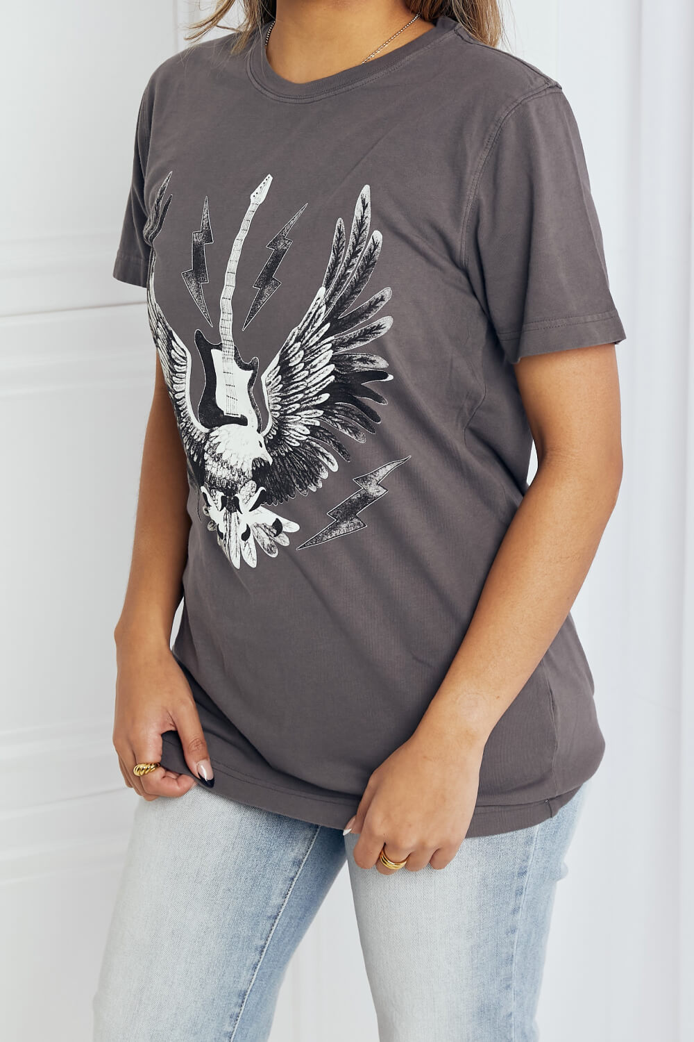 mineB Full Size Eagle Graphic Tee Shirt | Tees - CHANELIA