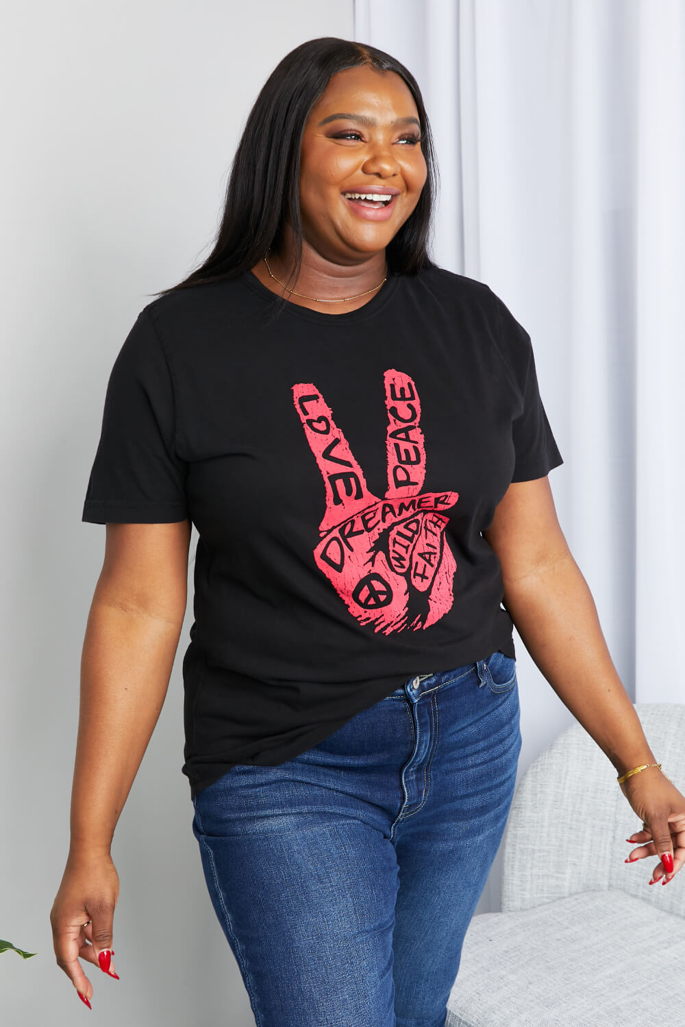 Full Size Graphic Tunic T-Shirt | Tees - CHANELIA