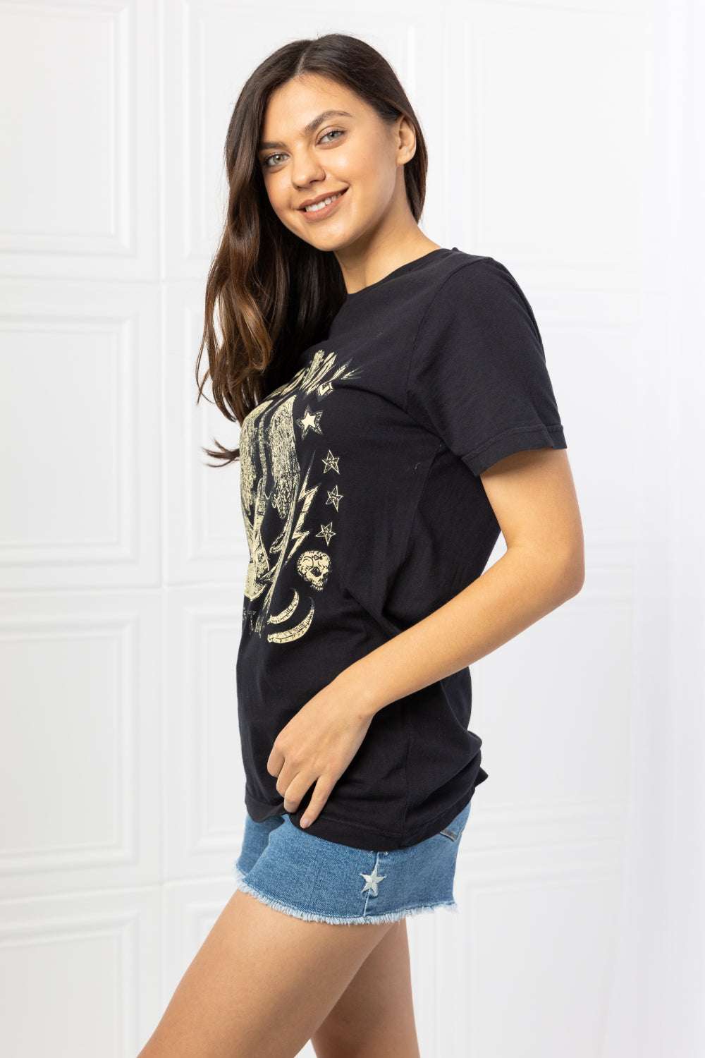 mineB Full Size Rock & Roll Graphic Tee | - CHANELIA