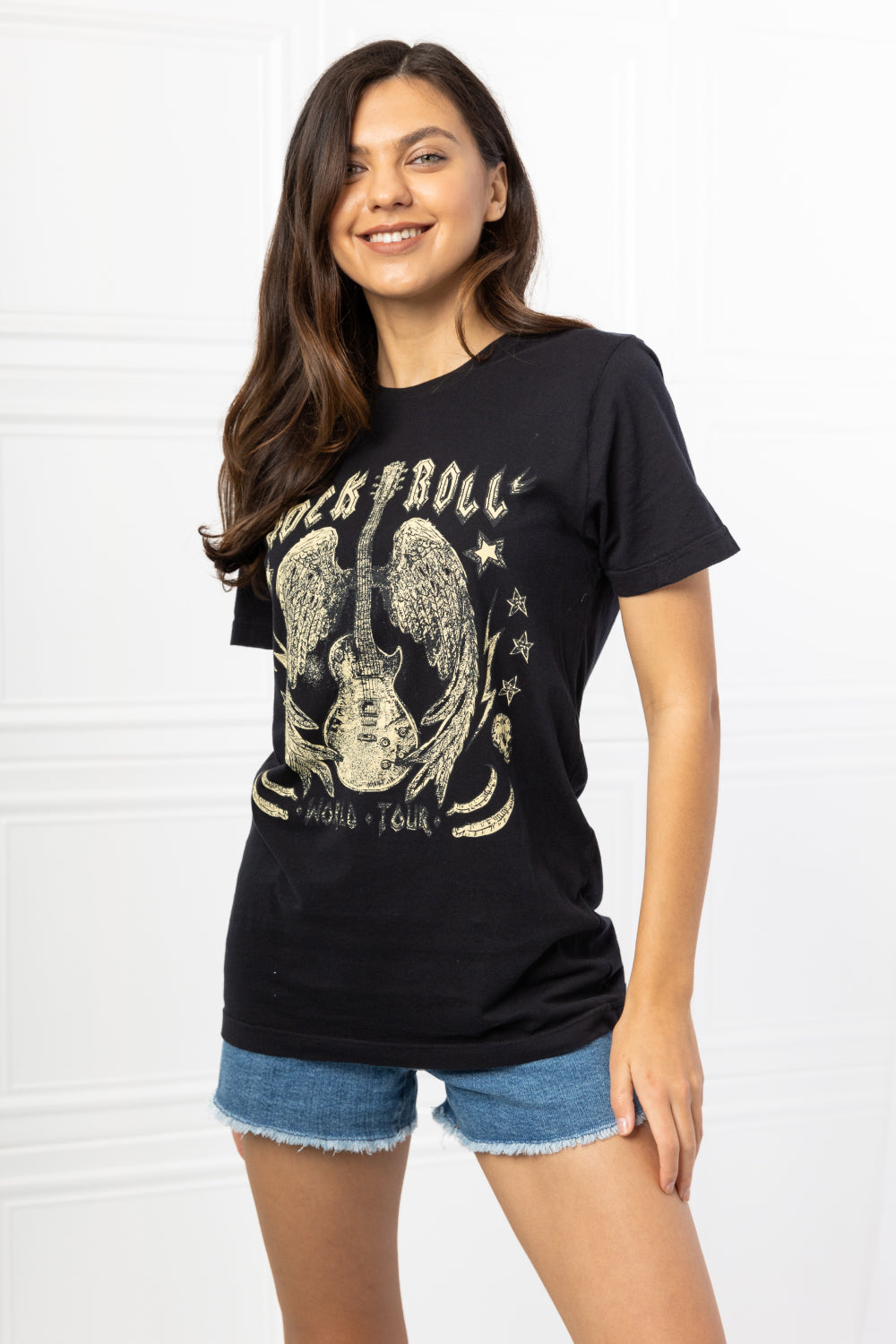 mineB Full Size Rock & Roll Graphic Tee | - CHANELIA