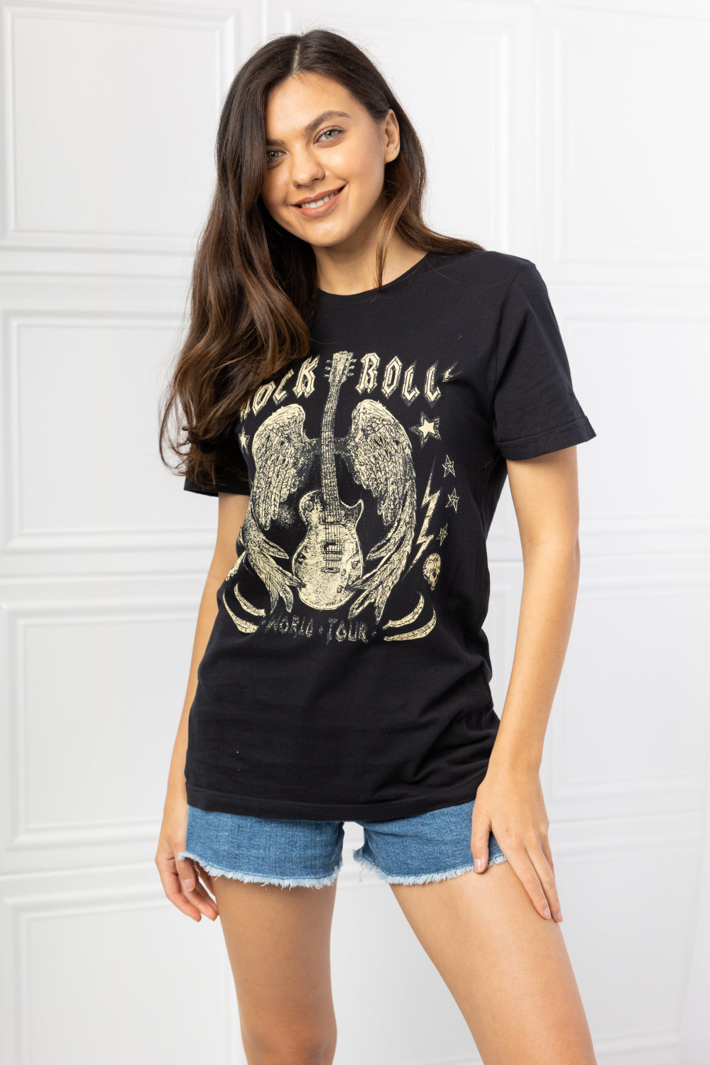 mineB Full Size Rock & Roll Graphic Tee | - CHANELIA