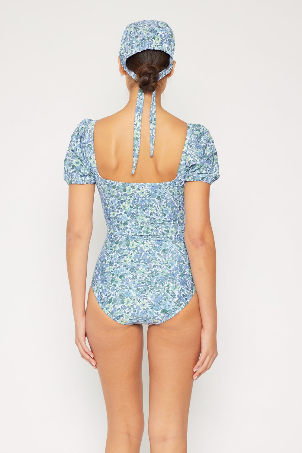 Marina West Swim Salty Air Puff Sleeve One-Piece in Blue | - CHANELIA