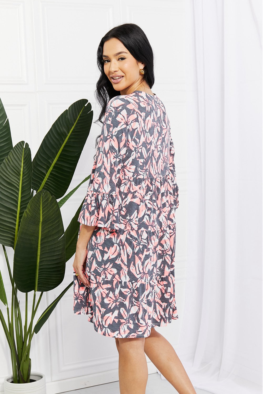 Pretty in Floral: Notched Neck Dress | Dress - CHANELIA