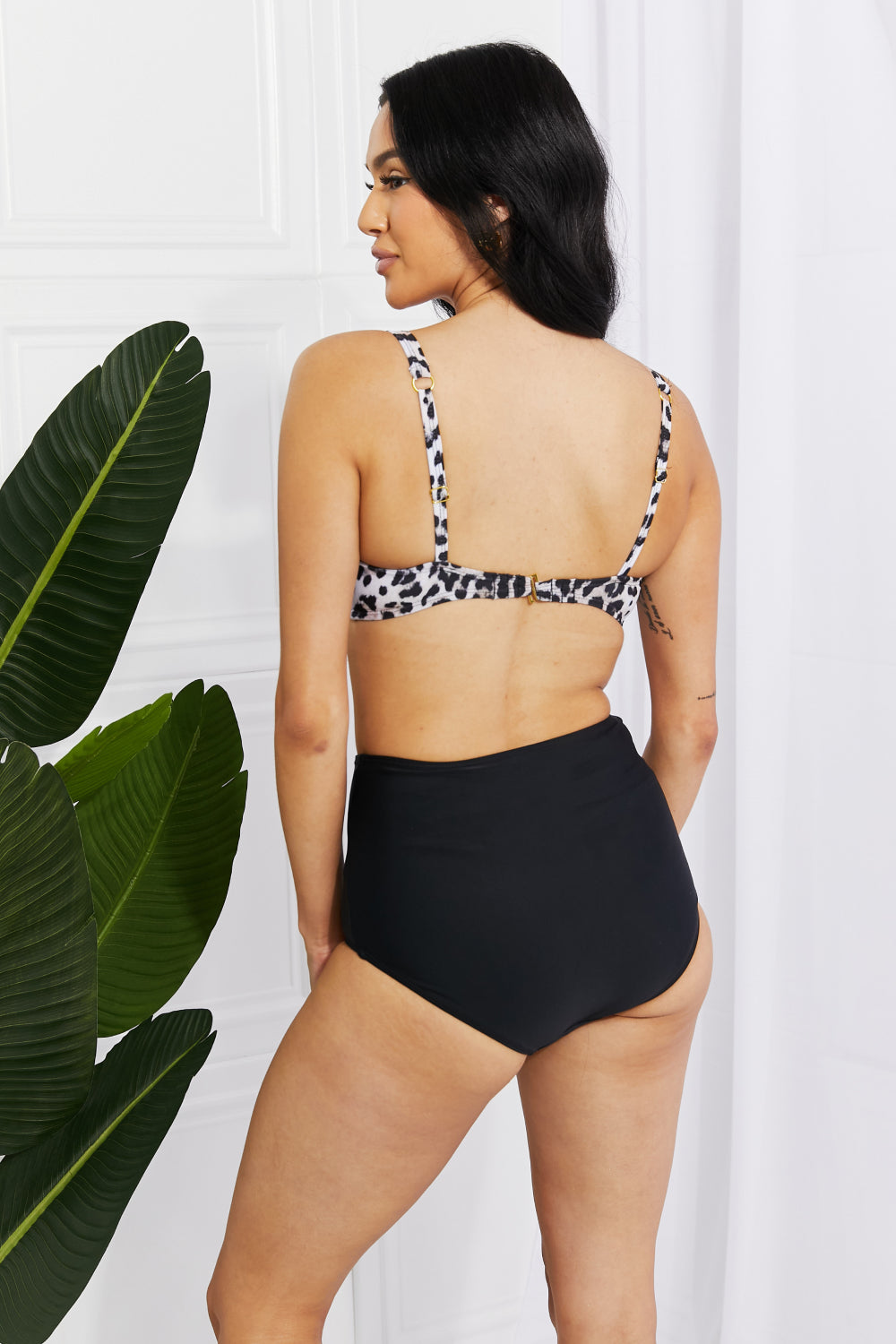 Marina West Swim Take A Dip Twist High-Rise Bikini in Leopard | - CHANELIA