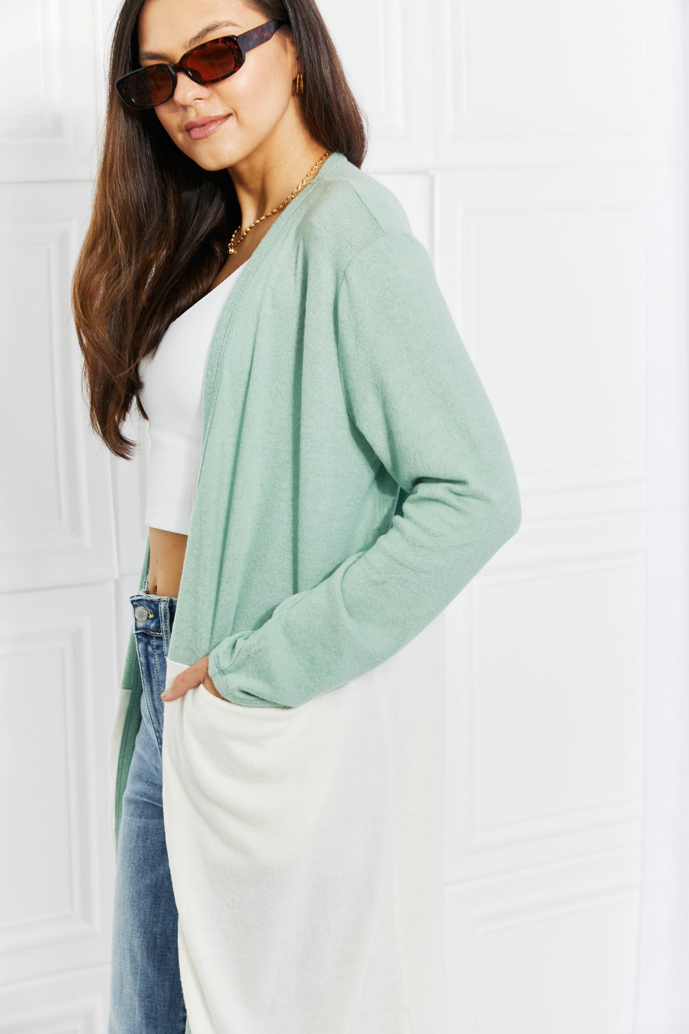 Culture Code Until You Came Color Block Duster Cardigan | - CHANELIA