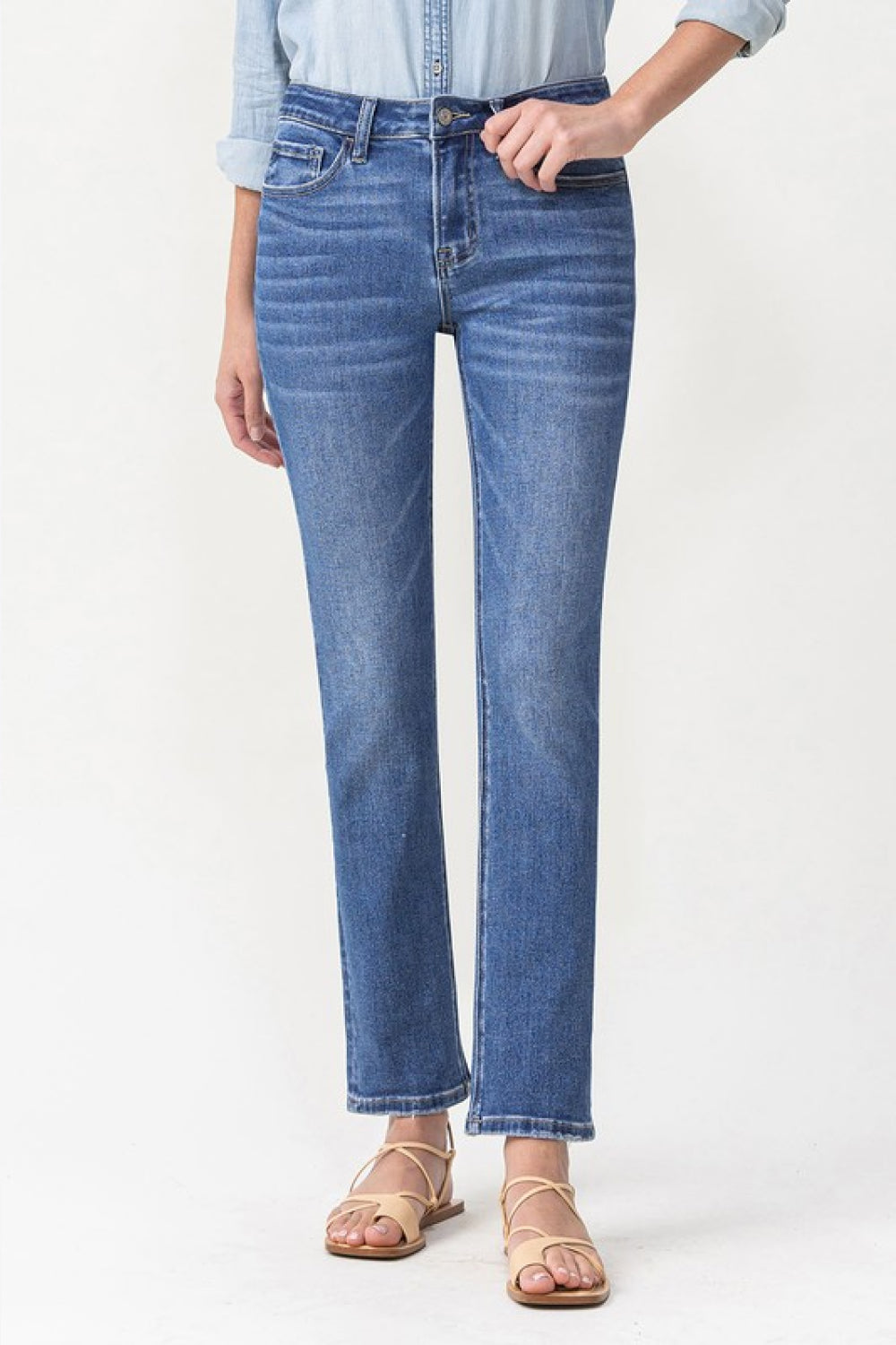 Lovervet Full Size Maggie Midrise Slim Ankle Straight Jeans | - CHANELIA