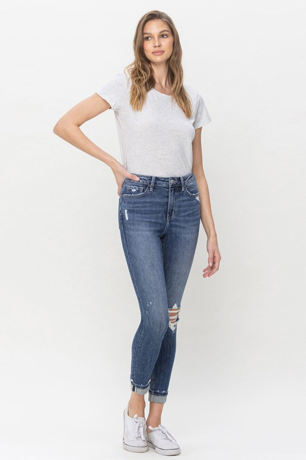 Vervet by Flying Monkey Teagan Full Size High Rise Cropped Skinny Jeans | - CHANELIA