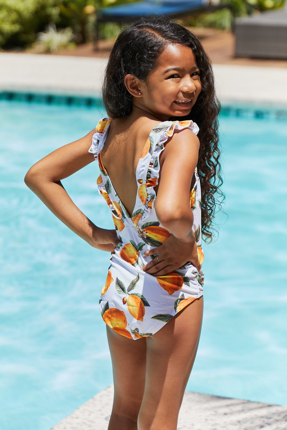 Marina West Swim Float On Ruffled One-Piece in Citrus Orange | - CHANELIA