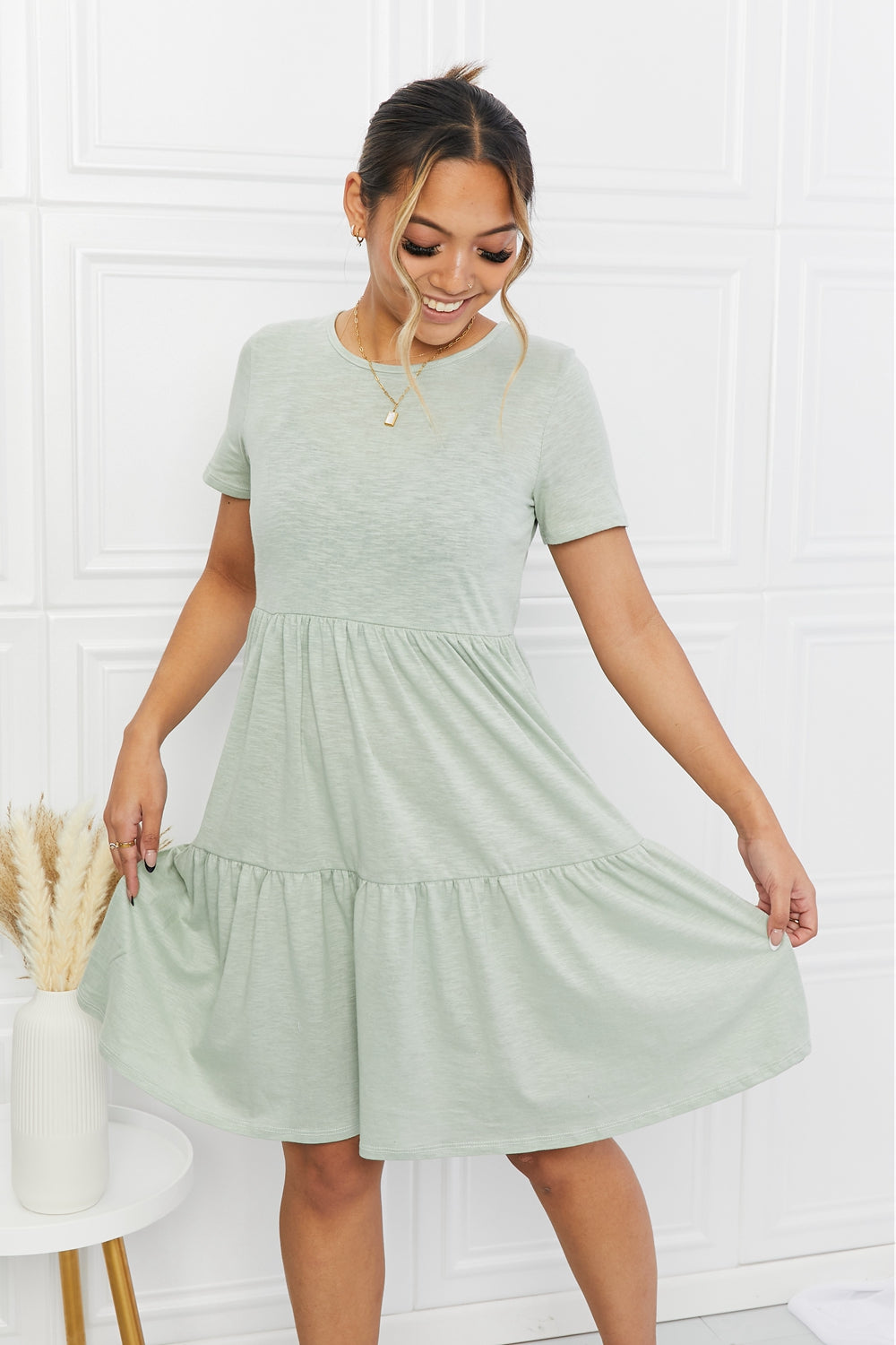 Pretty & Playful: Short Sleeve Tiered Tee Dress | Dress - CHANELIA