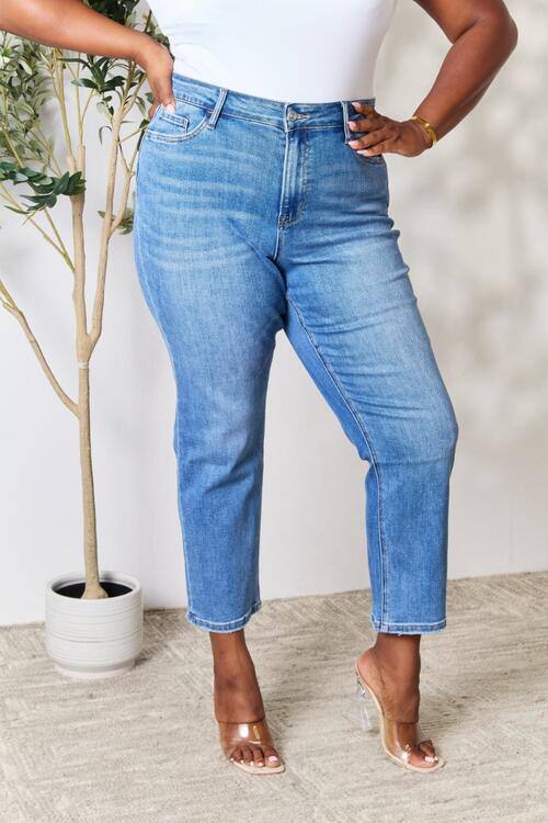 BAYEAS Full Size High Waist Straight Jeans | Jeans - CHANELIA