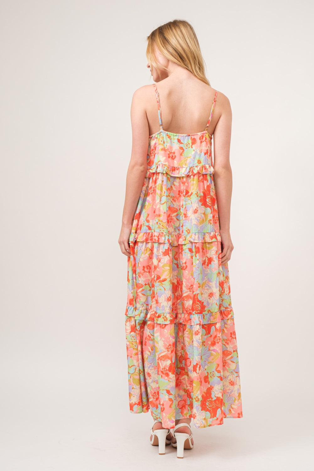 Floral Ruffled Tiered Maxi Cami Dress | Dress - CHANELIA