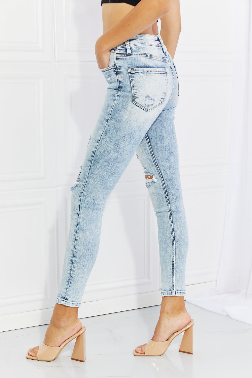 VERVET On The Road Full Size Distressed Jeans | - CHANELIA
