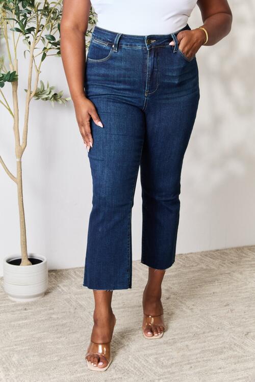 BAYEAS Full Size Raw Hem Straight Jeans | Jeans - CHANELIA
