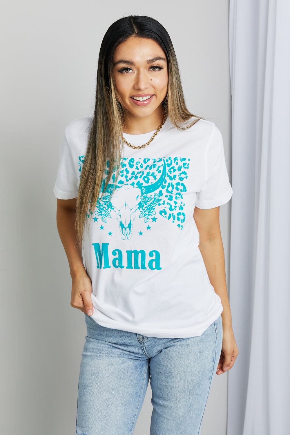 mineB Full Size MAMA Animal Graphic Tee Shirt | - CHANELIA